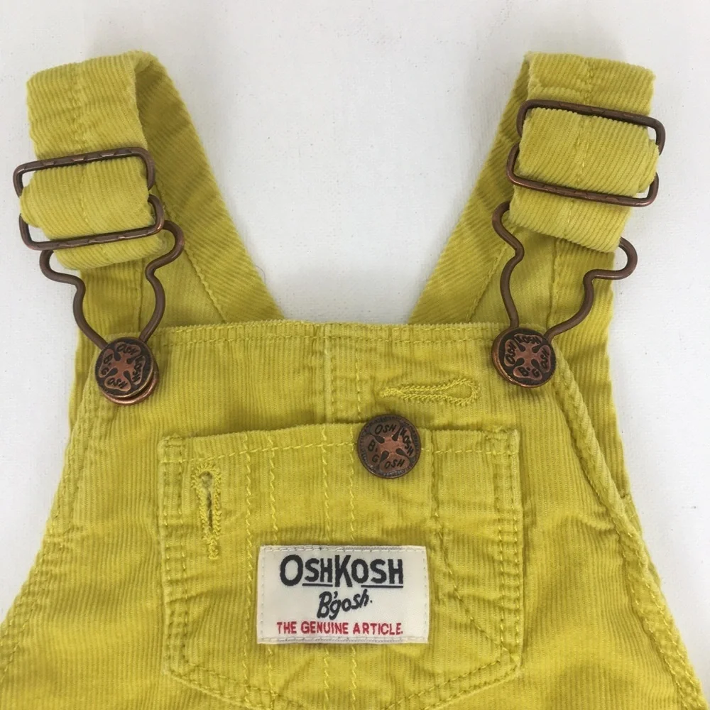 Oshkosh B’Gosh 1990’s Vintage Yellow Corduroy Overalls Kids Size 6 Months